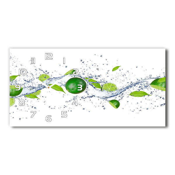 Horloge horizontale Citrons verts et eau