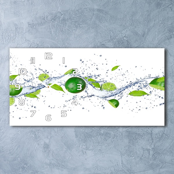 Horloge horizontale Citrons verts et eau