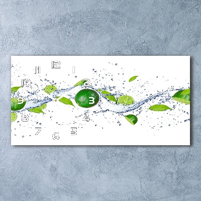 Horloge horizontale Citrons verts et eau