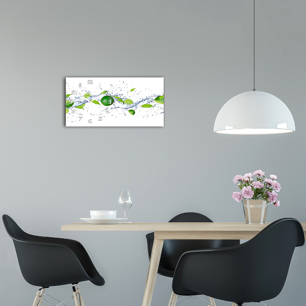 Horloge horizontale Citrons verts et eau