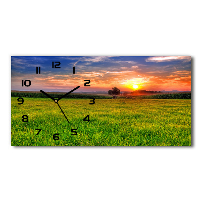 Horloge horizontale Prairie au coucher du soleil