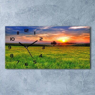 Horloge horizontale Prairie au coucher du soleil