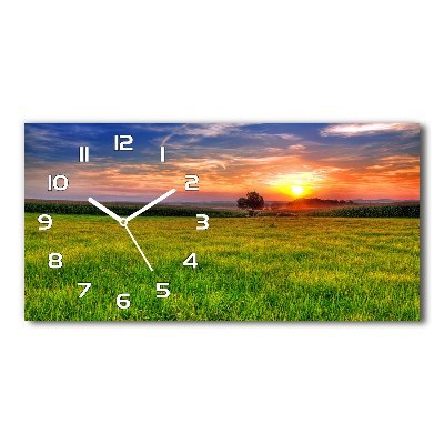 Horloge horizontale Prairie au coucher du soleil