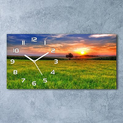 Horloge horizontale Prairie au coucher du soleil