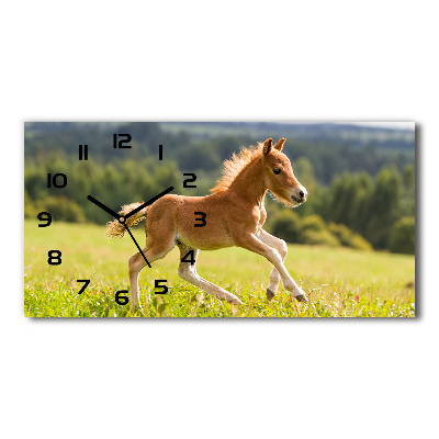Horloge rectangulaire horizontale Poulain au galop