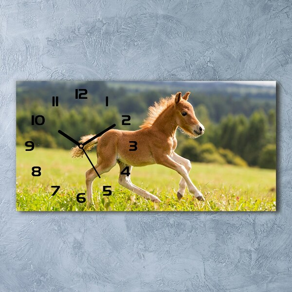 Horloge rectangulaire horizontale Poulain au galop