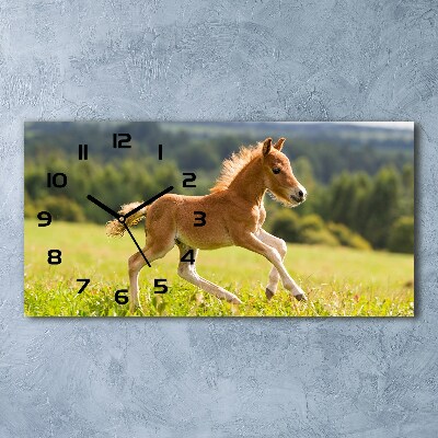 Horloge rectangulaire horizontale Poulain au galop