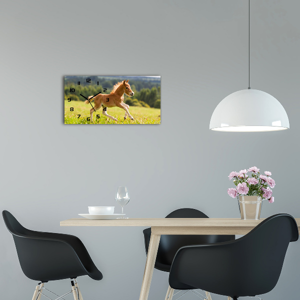 Horloge rectangulaire horizontale Poulain au galop