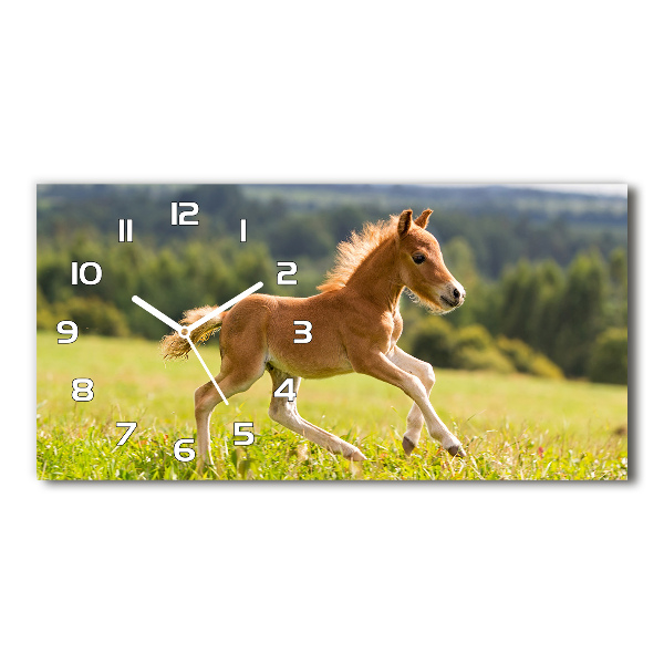 Horloge rectangulaire horizontale Poulain au galop
