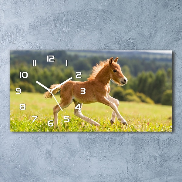 Horloge rectangulaire horizontale Poulain au galop