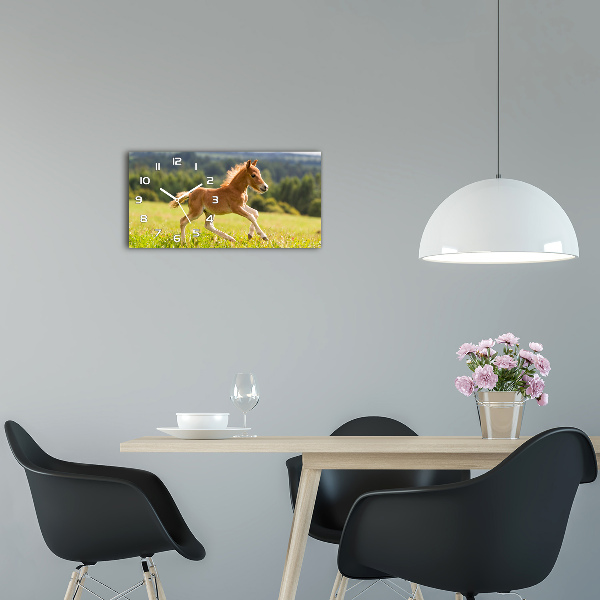 Horloge rectangulaire horizontale Poulain au galop