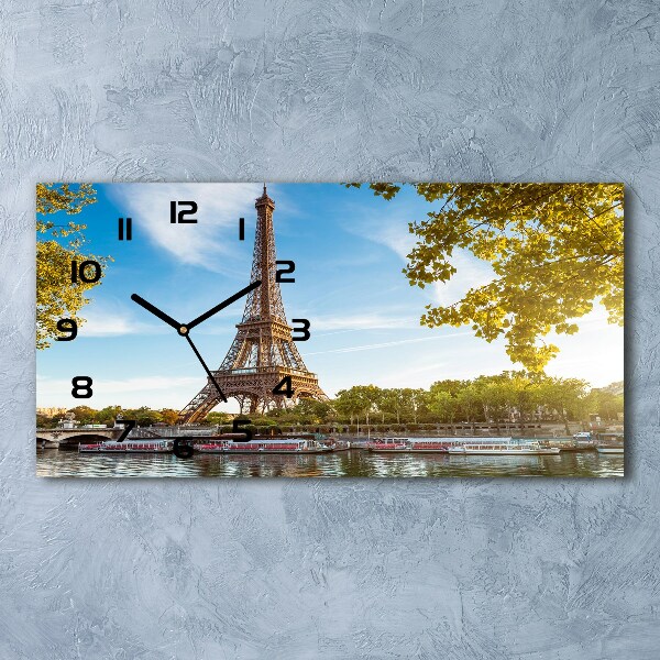 Horloge murale horizontale Tour Eiffel Paris France