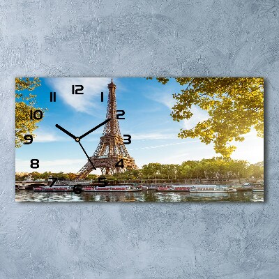 Horloge murale horizontale Tour Eiffel Paris France