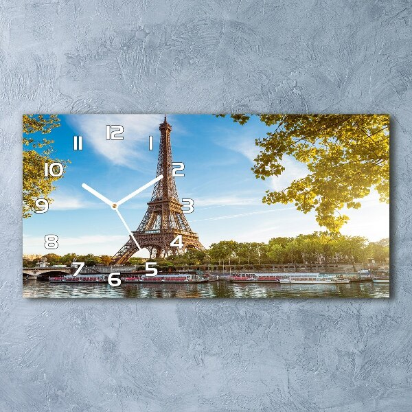 Horloge murale horizontale Tour Eiffel Paris France