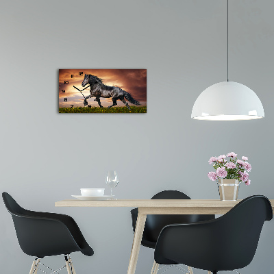Horloge murale horizontale Cheval au trot