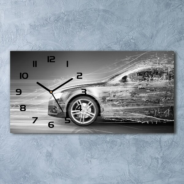 Horloge murale horizontale Voiture en excès de vitesse