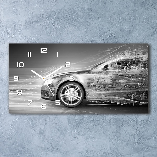 Horloge murale horizontale Voiture en excès de vitesse