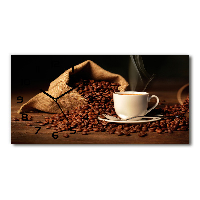 Horloge horizontale en verre Café dans une tasse