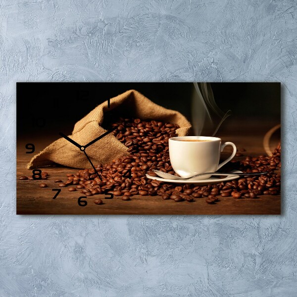 Horloge horizontale en verre Café dans une tasse