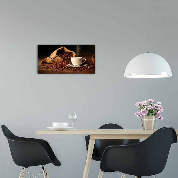 Horloge horizontale en verre Café dans une tasse