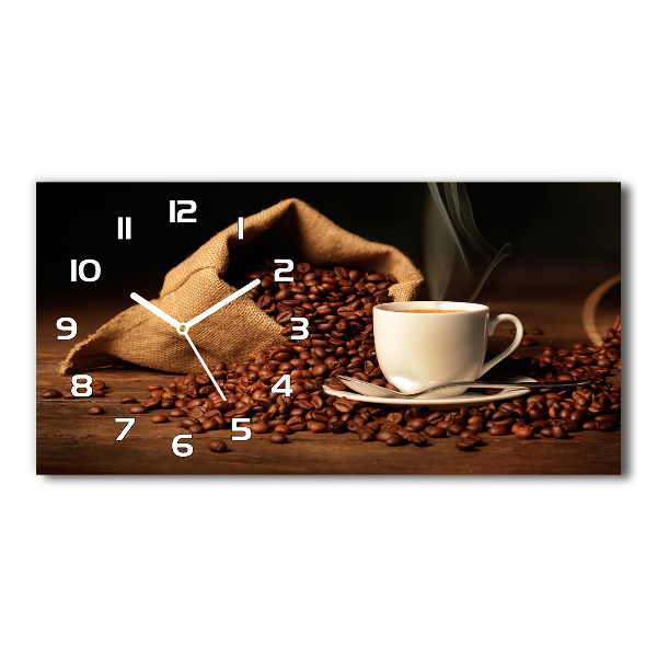 Horloge horizontale en verre Café dans une tasse