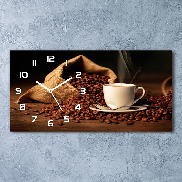 Horloge horizontale en verre Café dans une tasse