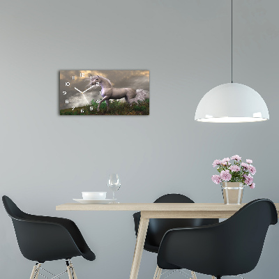 Horloge horizontale en verre Licorne grise