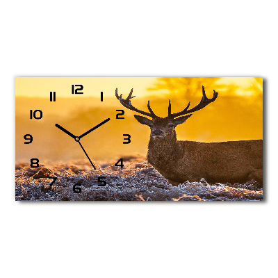 Horloge rectangulaire horizontale Cerf au lever du soleil