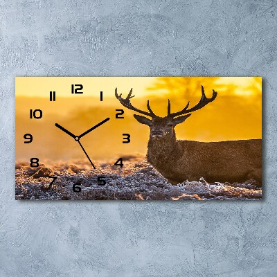 Horloge rectangulaire horizontale Cerf au lever du soleil