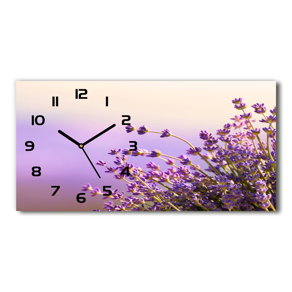 Horloge horizontale en verre Lavandes