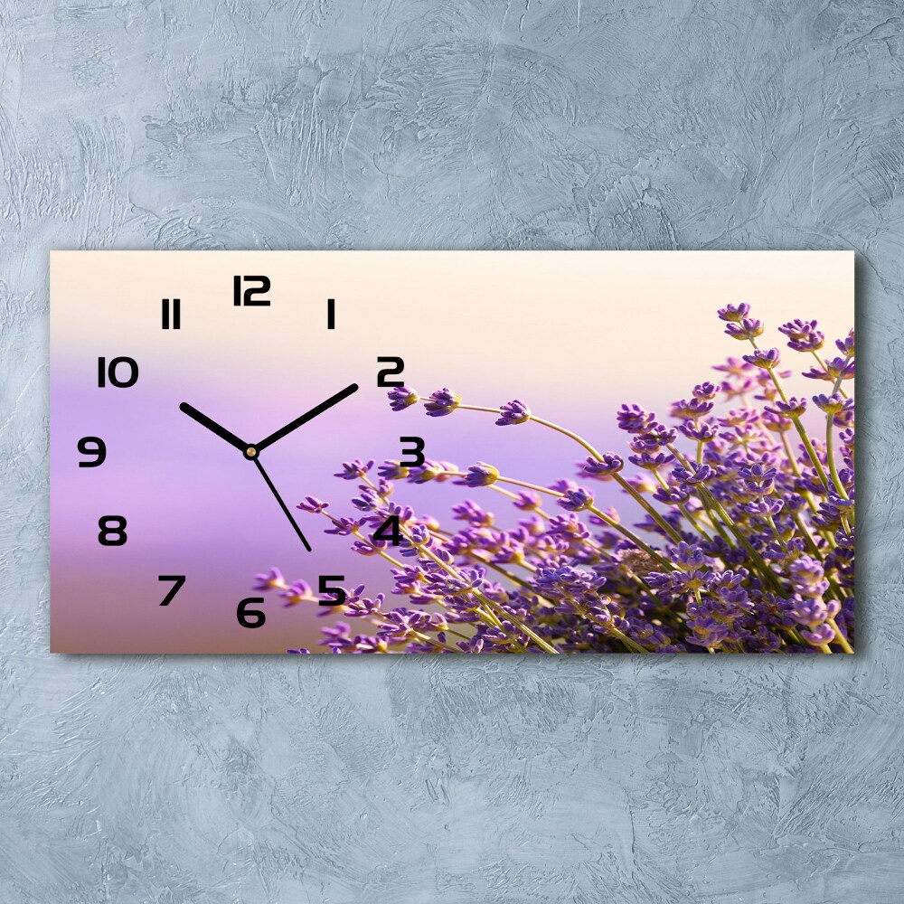 Horloge horizontale en verre Lavandes