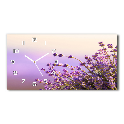 Horloge horizontale en verre Lavandes