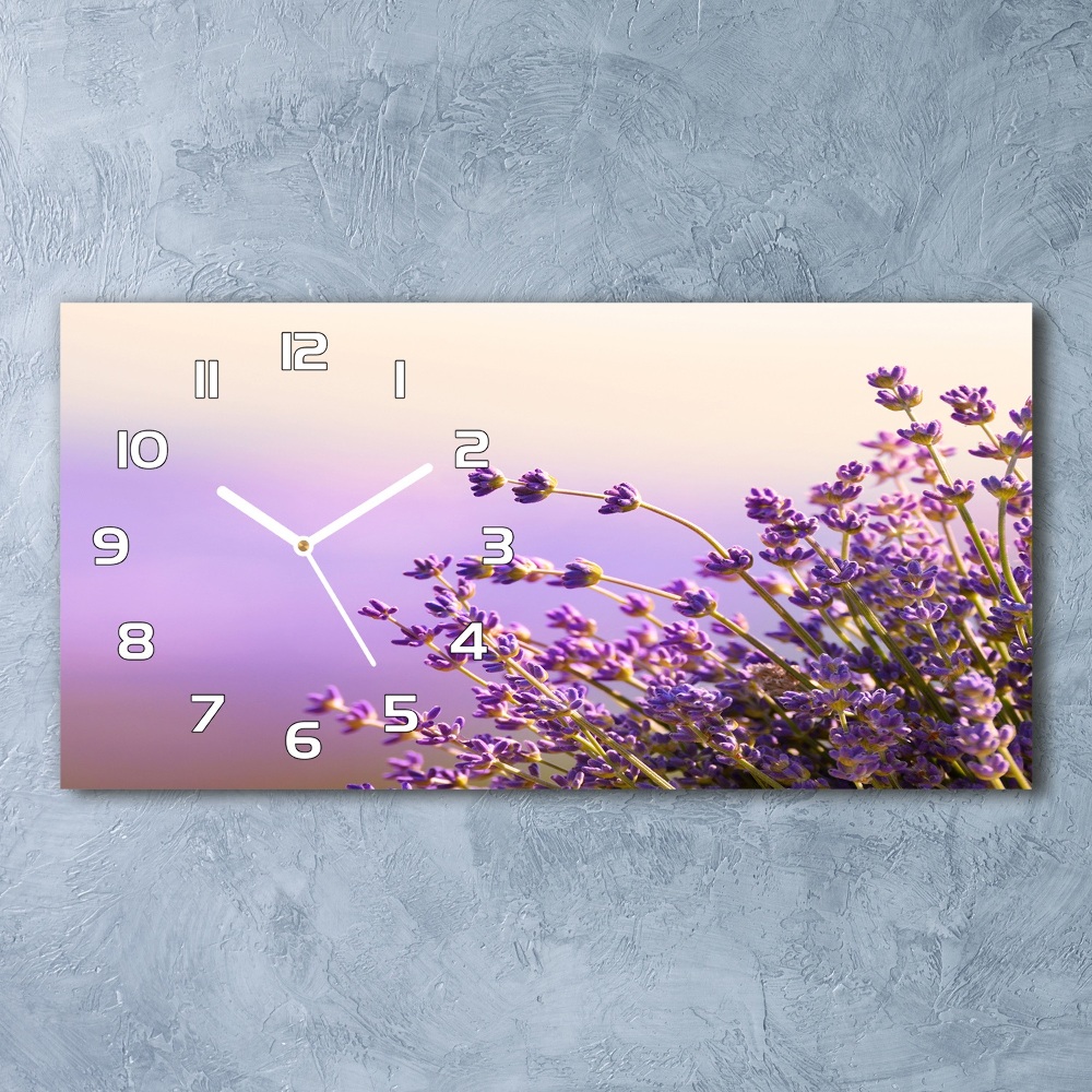 Horloge horizontale en verre Lavandes