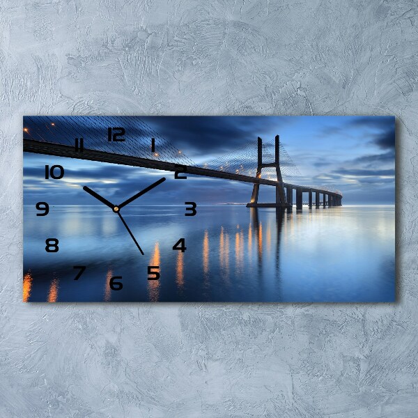 Horloge murale horizontale Pont illuminé
