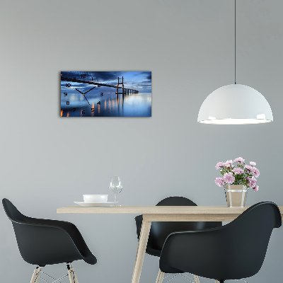 Horloge murale horizontale Pont illuminé