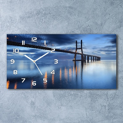 Horloge murale horizontale Pont illuminé