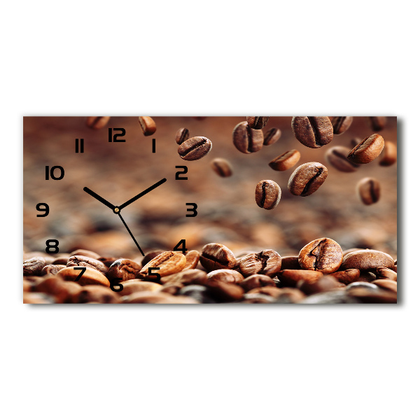 Horloge rectangulaire horizontale Grains de café aromatiques