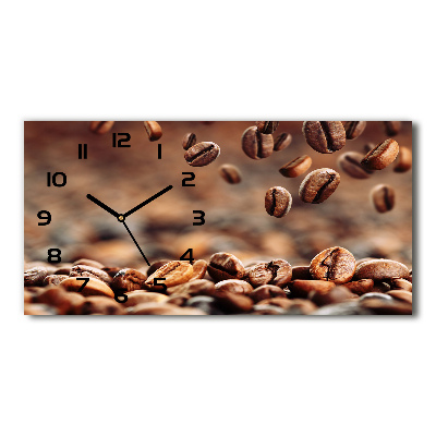 Horloge rectangulaire horizontale Grains de café aromatiques