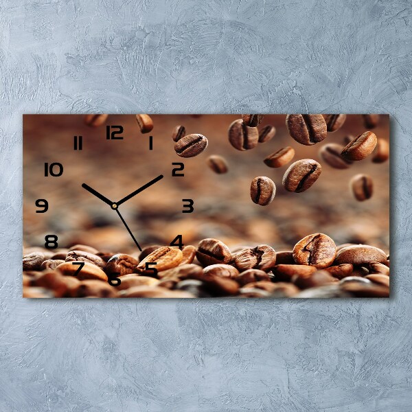 Horloge rectangulaire horizontale Grains de café aromatiques