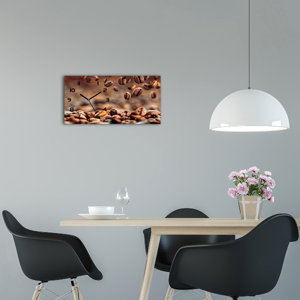 Horloge rectangulaire horizontale Grains de café aromatiques