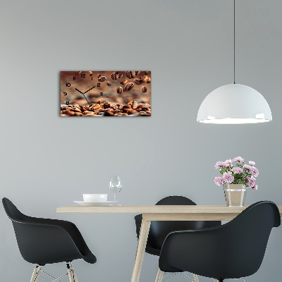 Horloge rectangulaire horizontale Grains de café aromatiques