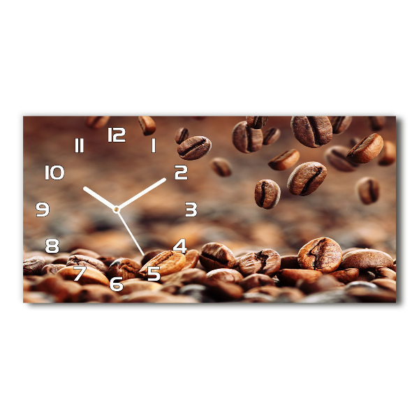 Horloge rectangulaire horizontale Grains de café aromatiques