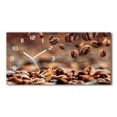 Horloge rectangulaire horizontale Grains de café aromatiques