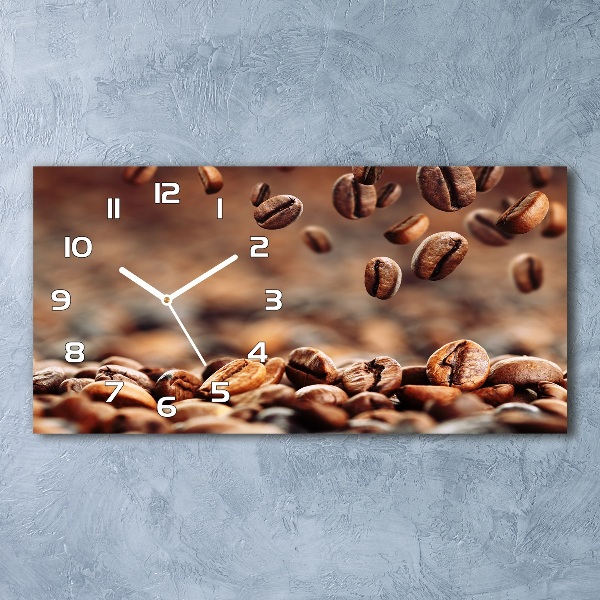 Horloge rectangulaire horizontale Grains de café aromatiques
