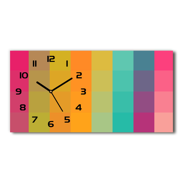 Horloge horizontale Carrés colorés