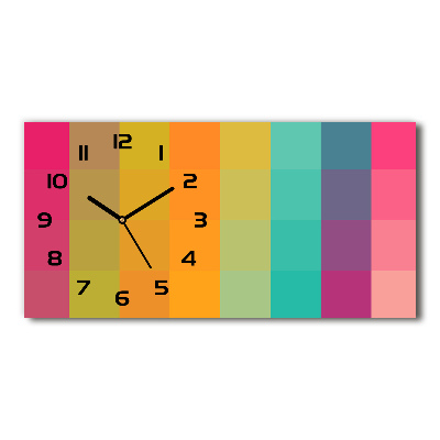 Horloge horizontale Carrés colorés