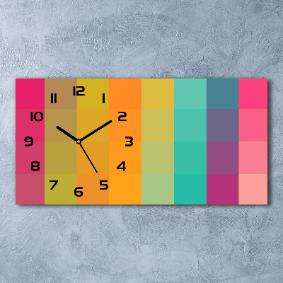 Horloge horizontale Carrés colorés