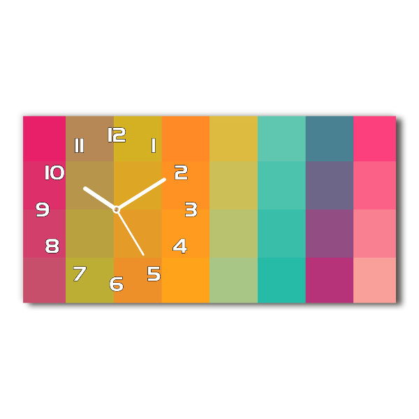 Horloge horizontale Carrés colorés