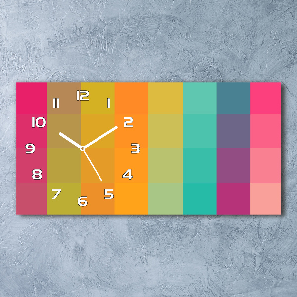 Horloge horizontale Carrés colorés