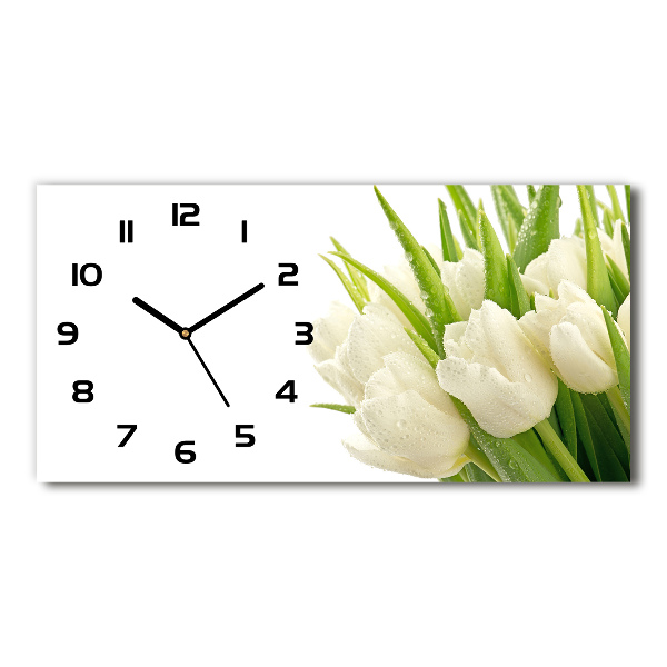Horloge horizontale Tulipes blanches